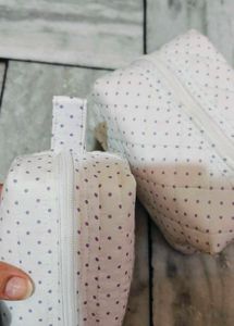 Polka Dot Quilted Cosmetic Bags