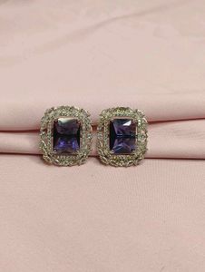Pink Stone Stud Earrings