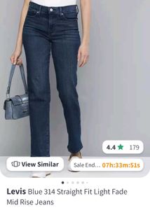 Levis Straight Fit Blue Jeans