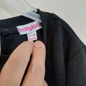 Black - Tiered Sparkle Embellishment Party Dress