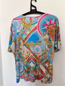 Printed V-Neck Top
