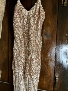 sequin designer long wedding cocktail dress gown