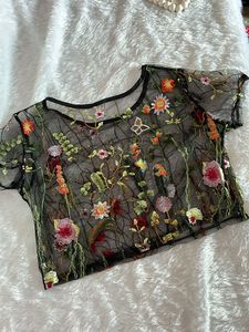 Imported Floral Embroidered Top