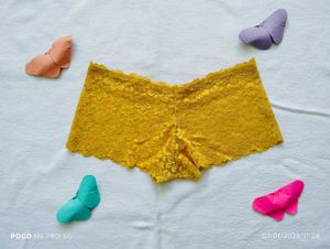 Yellow Lace Boy Shorts
