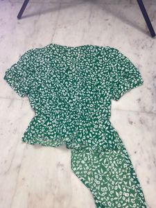 Floral Print Green Top