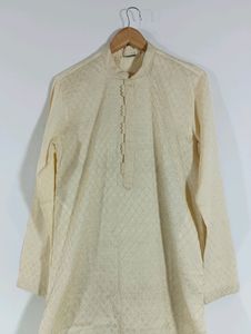 Cream Ethnic Kurta Set (Men)