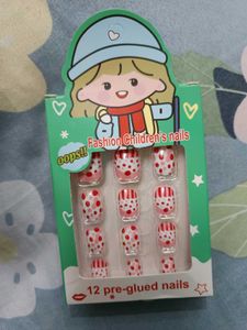 Kids Red Polka Dot Press-On Nails