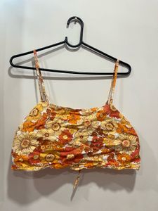 Floral Linen Crop Top
