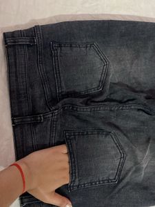 Charcoal Colour Bootcut Jeans