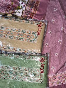 Mauve Paisley Unstitched Fabric