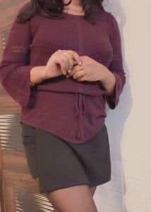 Burgundy Knit top (item 1)