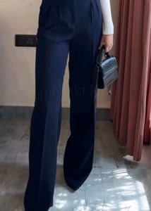 Wide Leg Trousers -Midnight Blue