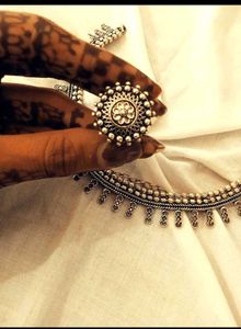 silver oxidised neckpiece and ring💍