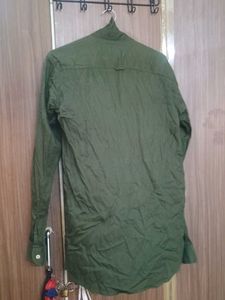 Vintage Olive Green Button-Down Shirt