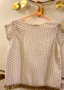 Elegant White &amp; Gold Top