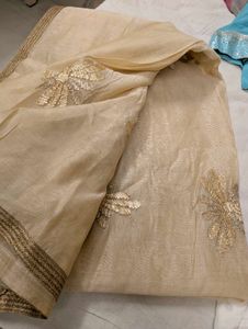 Golden Skirt And Dupatta Set With Gota Work