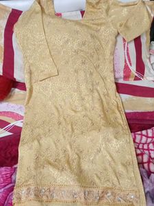Elegant golden colour Indian suit