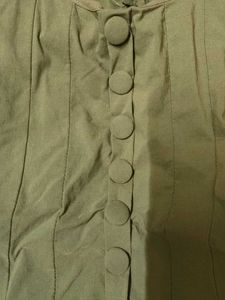 Olive top peplum style with beads and lace work