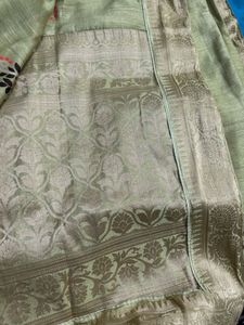 Floral Print Green Saree