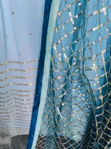 Elegant Blue Lehanga Choli Set