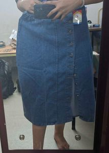 Denim Button-Down Skirt