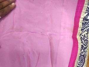 Fresh Pink Saree With Designer Blouse