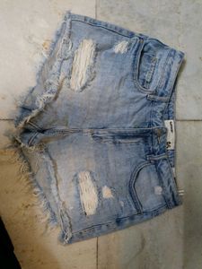 Distressed Denim Shorts