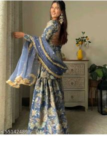 Newly Launched Sharara Set With Net Dupatta