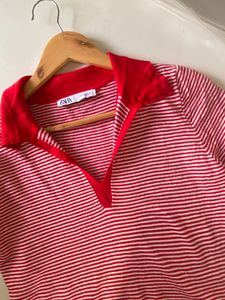 Zara Strip Polo Tshirt