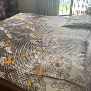 Sale Tropical Print Bedding Set Grey