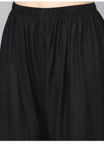 Women Regular Fit Black Viscose Royon Trousers