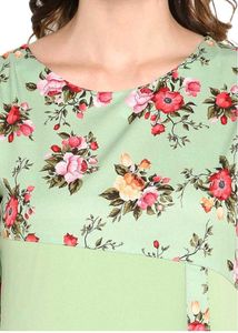 Women&#39;s Light Green PolyCrepe A- Line Kurta
