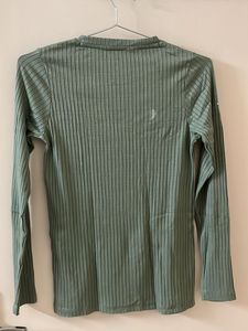 Effortless Earth Tone Ribbed Long Sleeve Top