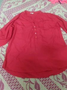 Red Button-Down Shirt