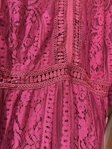 Plus Size Burgundy Lace Party Dress