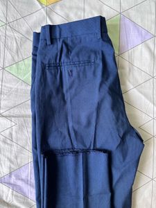 Peter England Navy Blue Formal Trousers