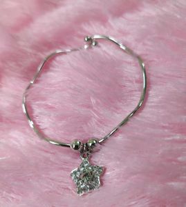 SILVER CHARM BANGLE BRACELET FOR GIRLS