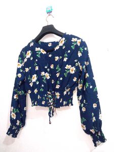 Cute Printed Floral Crop Top