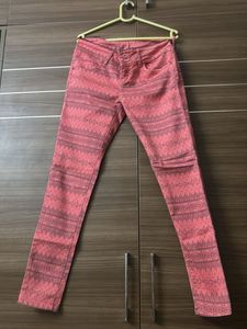 Zola Coral Printed Skinny Jeans