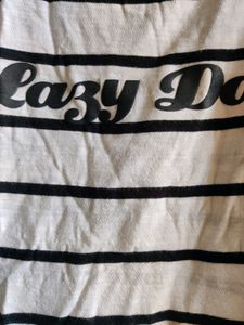 Woman&#39;s White Top With Black Strips