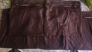 Brown Self Design Cusion Cover