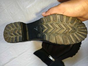 9 inches/UK 5 Black Ankle Boots