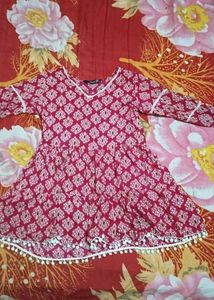 Pure Cotton V Neck Short Kurti