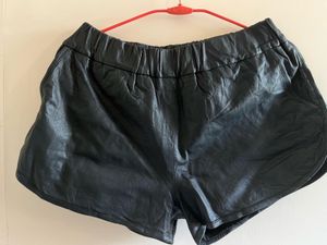 Short Black Faux Leather