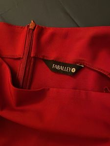 Red Skater Dress with Shoulder Bow Detail