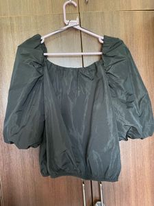 Zara Chic Black Off-Shoulder Top