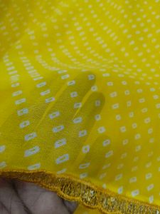 Yellow Bandhani Saree