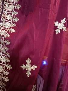 Maroon Colour Kurta Plazo Dupatta Set
