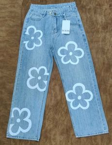Floral Painted Wide Leg Jeans