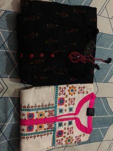 Cream And Black Kurtas